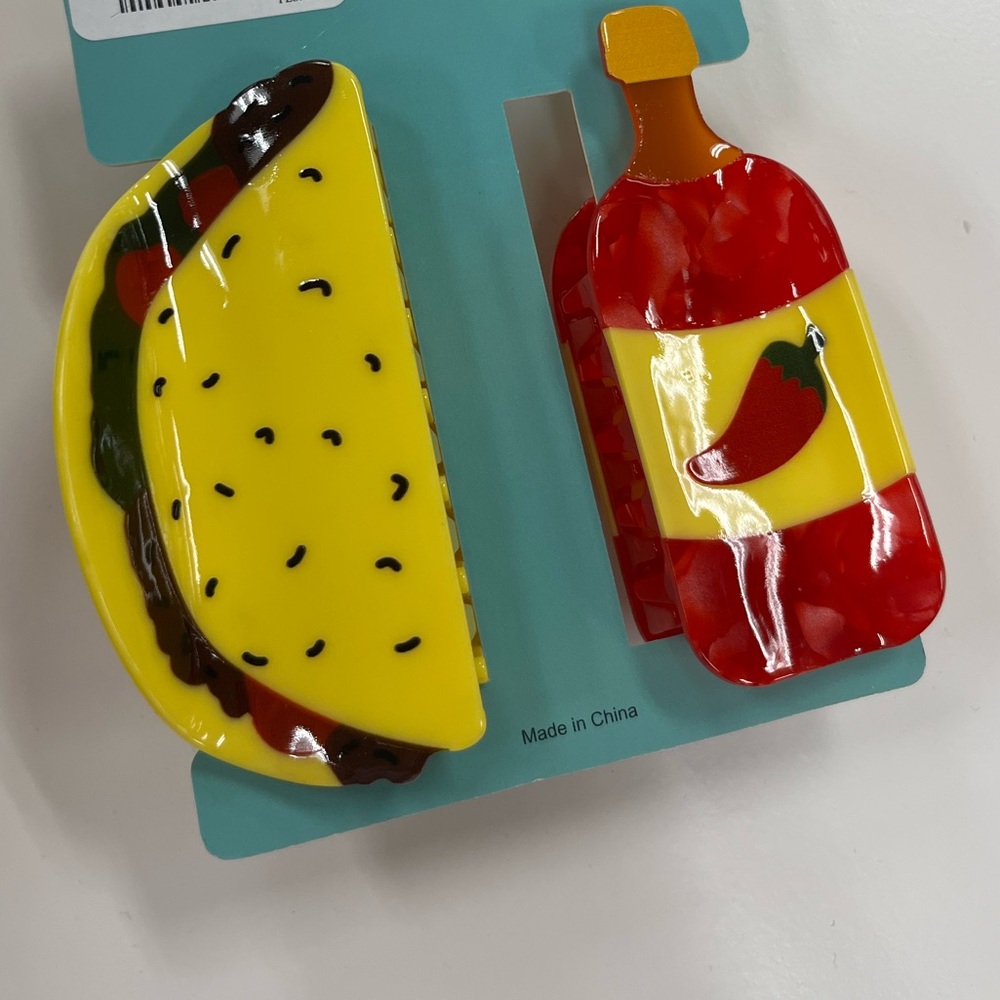 NWT 🌮🌶️ Piper K Hot Sauce and Taco Hair Clips - Picture 7 of 16